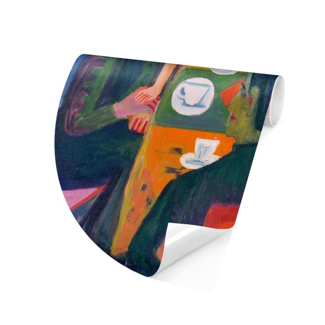 Runde Tapete selbstklebend - Ernst Ludwig Kirchner - Kaffeetisch