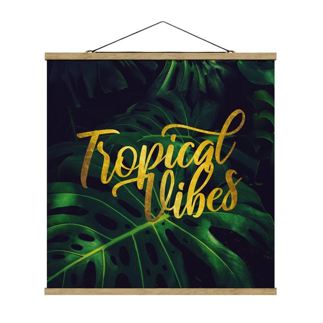 Stoffbild mit Posterleisten - Dschungel - Tropical Vibes - Quadrat 1:1