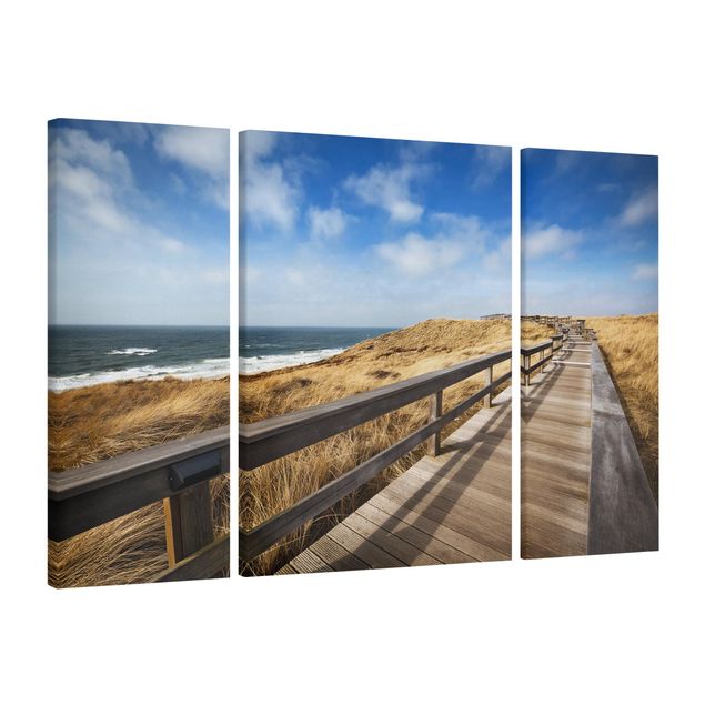 Leinwandbild 3-teilig - Nordseespaziergang - Triptychon