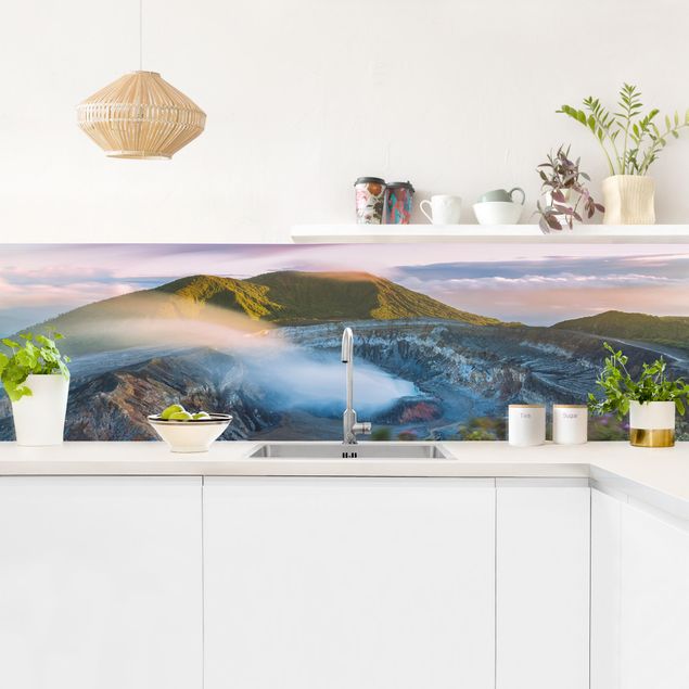 Küchenrückwand - Vulkan Poas bei Sonnenaufgang