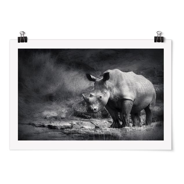 Poster - Lonesome Rhinoceros - Querformat 2:3