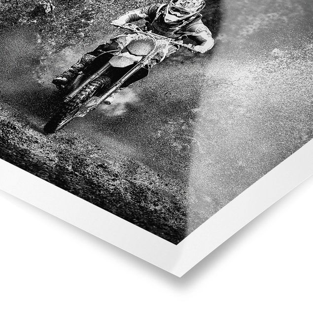 Poster - Motocross im Schlamm - Querformat 3:4