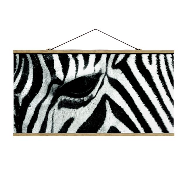 Stoffbild mit Posterleisten - Zebra Crossing - Querformat 2:1