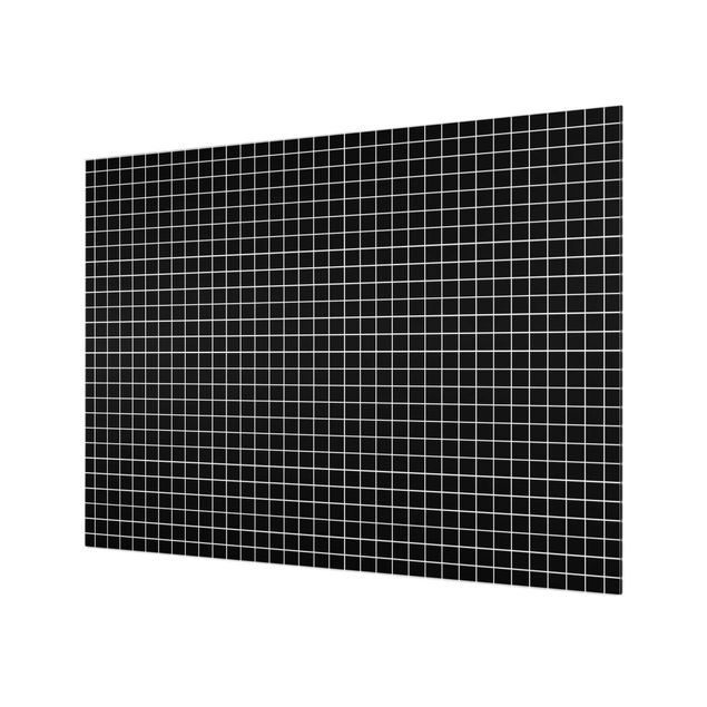 Glas Spritzschutz - Mosaikfliesen Schwarz Matt - Querformat - 4:3