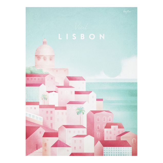 Forex Fine Art Print - Reiseposter - Lissabon - Hochformat 4:3