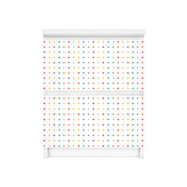 Möbelfolie für IKEA Malm Kommode - Selbstklebefolie No.UL748 Little Dots