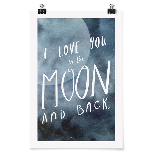 Poster - Himmlische Liebe - Mond - Hochformat 3:2