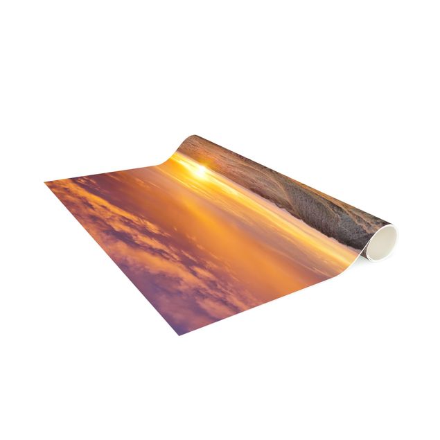 Teppich orange Sonnenaufgang am Strand auf Sylt
