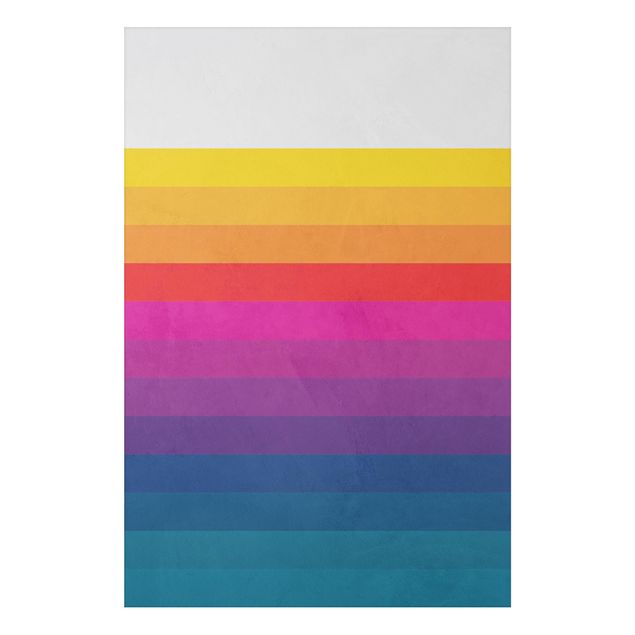 Alu-Dibond - Retro Regenbogen Streifen - Querformat