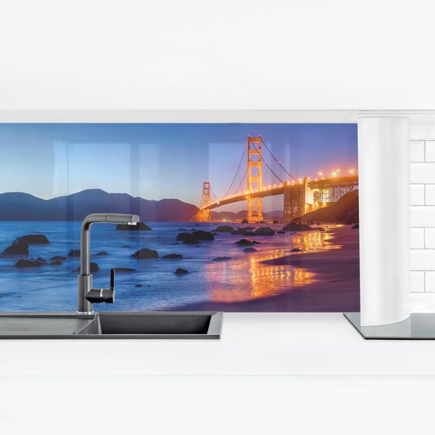 Küchenrückwand - Golden Gate Bridge am Abend