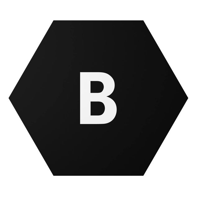 Hexagon Bild Alu-Dibond - Buchstabe Schwarz B