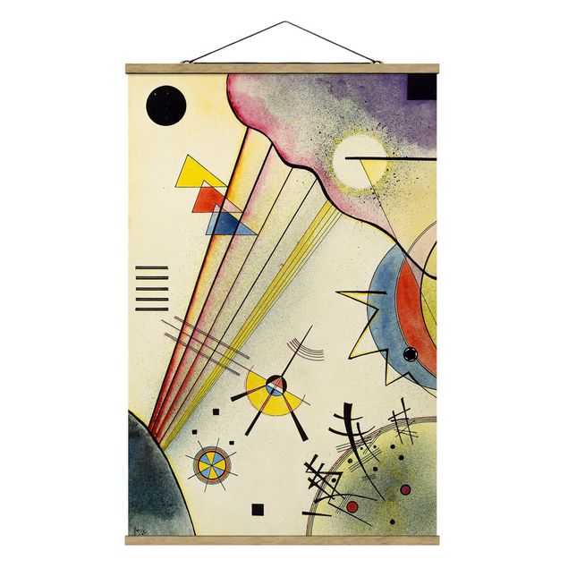 Stoffbild mit Posterleisten - Wassily Kandinsky - Deutliche Verbindung - Hochformat 2:3