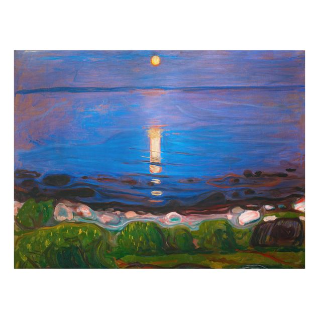 Glas Spritzschutz - Edvard Munch - Sommernacht am Meeresstrand - Querformat - 4:3
