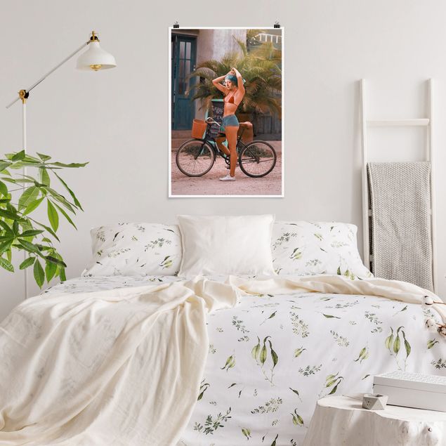 Poster - Fahrrad Mädchen - Hochformat 2:3