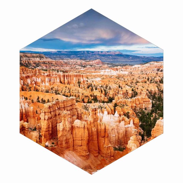 Hexagon Fototapete selbstklebend - Farbenpracht des Grand Canyon