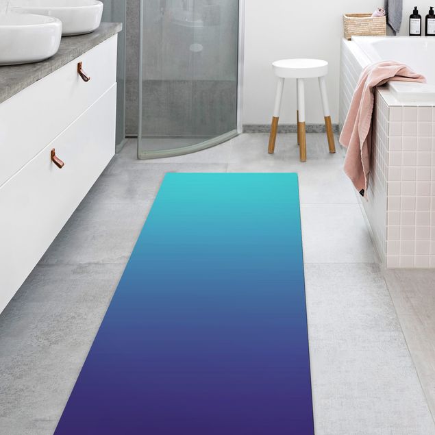 Teppich Esszimmer Farbverlauf Meerblau