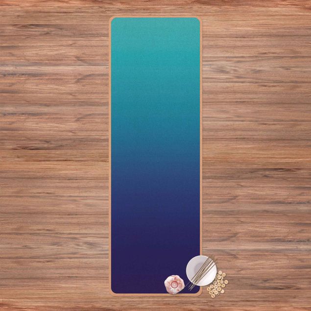 Moderner Teppich Farbverlauf Meerblau