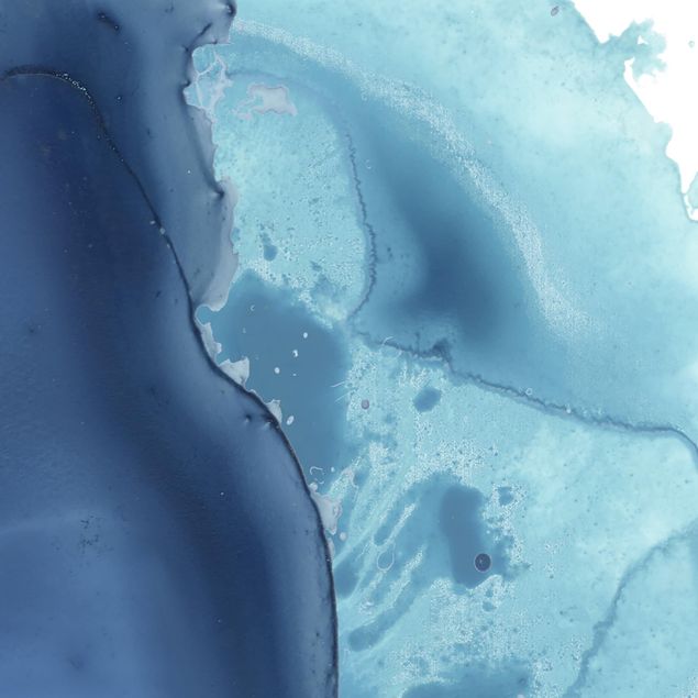 Möbelfolie Abstrakt - Welle Aquarell Blau I