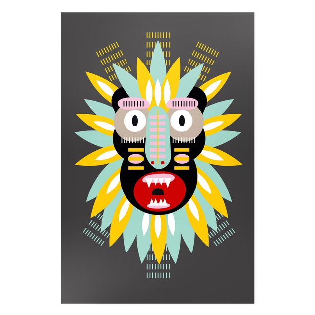Magnettafel - Collage Ethno Maske - King Kong - Memoboard Hochformat 3:2
