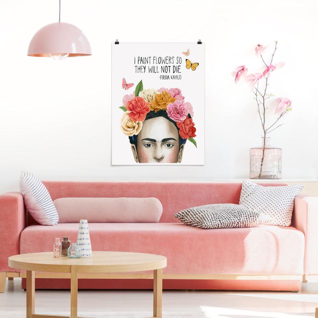 Poster - Fridas Gedanken - Blumen - Hochformat 3:4