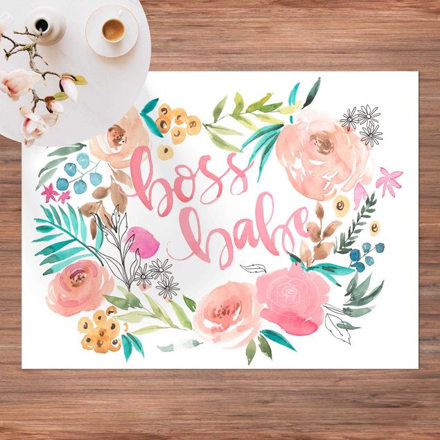 Teppich modern Rosa Blüten - Boss Babe