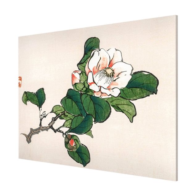 Magnettafel - Asiatische Vintage Zeichnung Apfelblüte - Memoboard Querformat 3:4