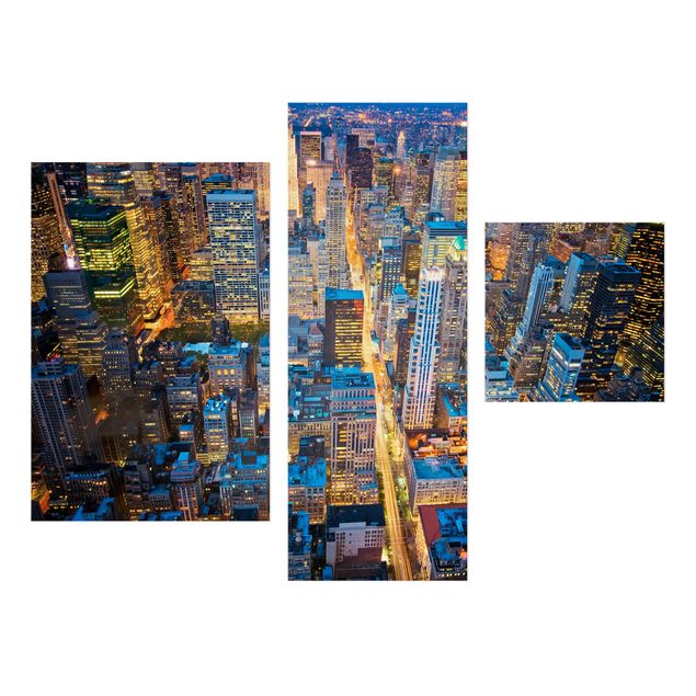 Leinwandbild 3-teilig - Midtown Manhattan - Collage 1
