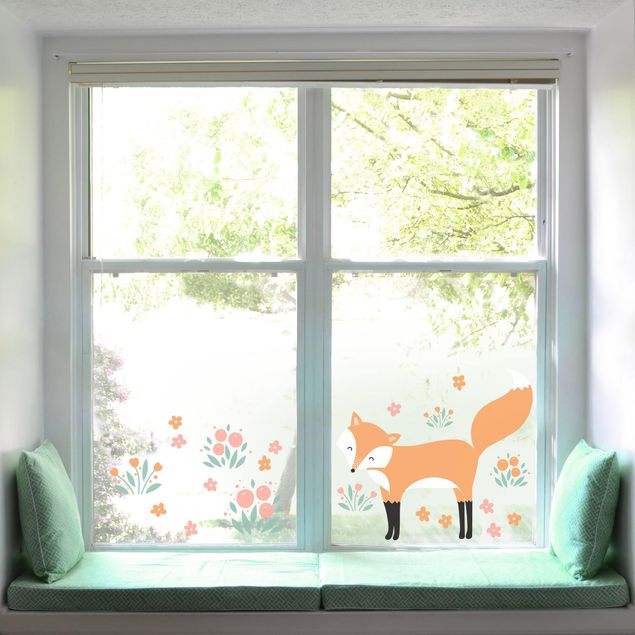 Fensterfolie Fenstersticker - Forest Friends mit Fuchs - Fensterbild
