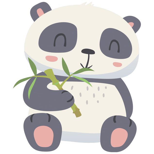 Fensterfolie Fenstersticker - Panda nascht am Bambus - Fensterbild
