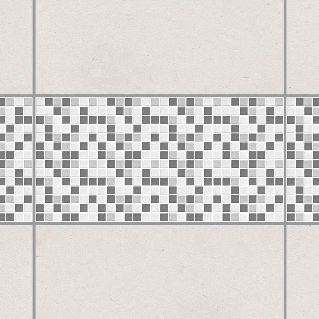 Fliesen Bordüre - Mosaikfliesen Grau 60x30 - Fliesensticker Set
