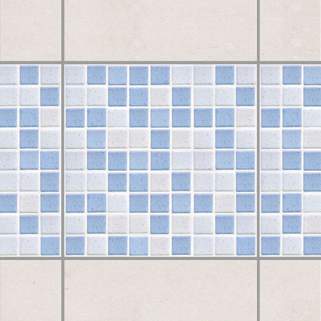 Fliesen Bordüre - Mosaikfliesen Hellblau 20x20cm - Fliesensticker Set