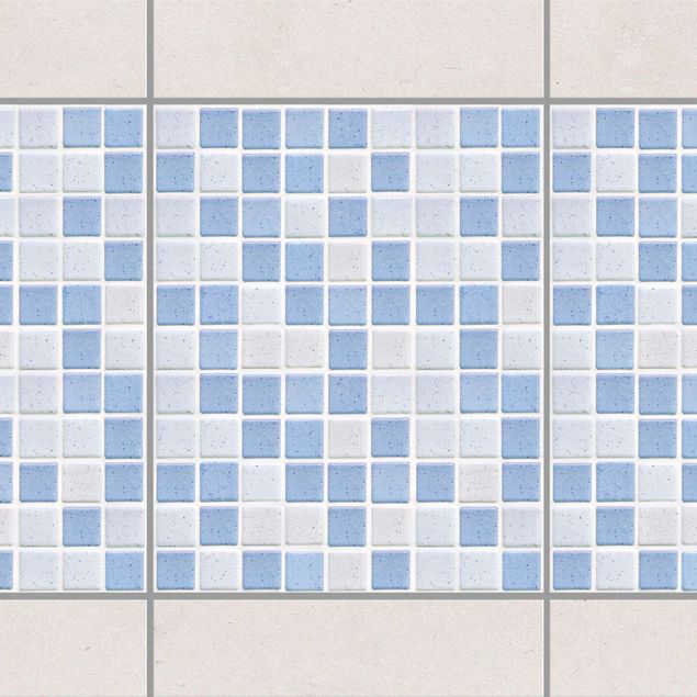 Fliesen Bordüre - Mosaikfliesen Hellblau 20x25 - Fliesensticker Set