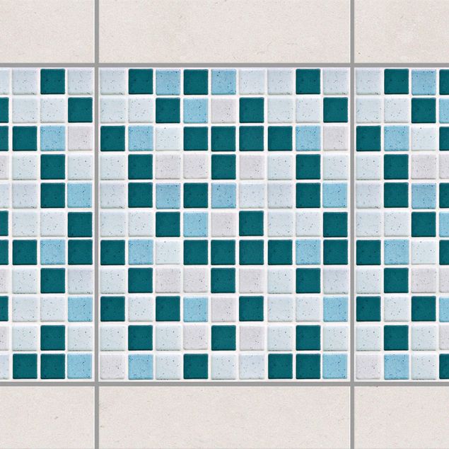 Fliesen Bordüre - Mosaikfliesen Türkis Blau 20x25 - Fliesensticker Set
