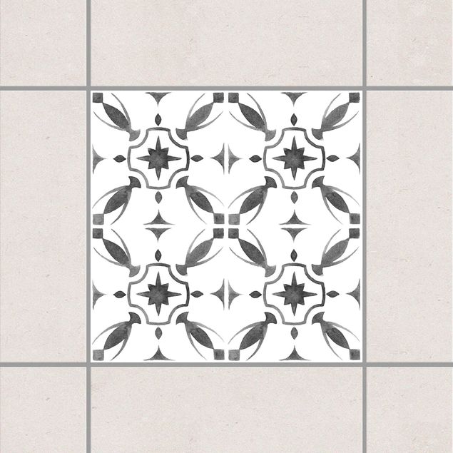 Fliesenaufkleber - Grau Weiß Muster Serie No.1