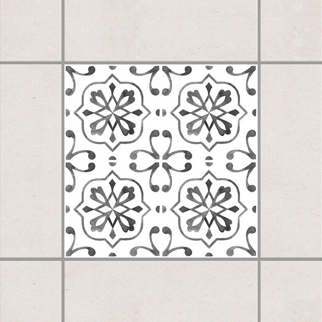 Fliesenaufkleber - Grau Weiß Muster Serie No.4