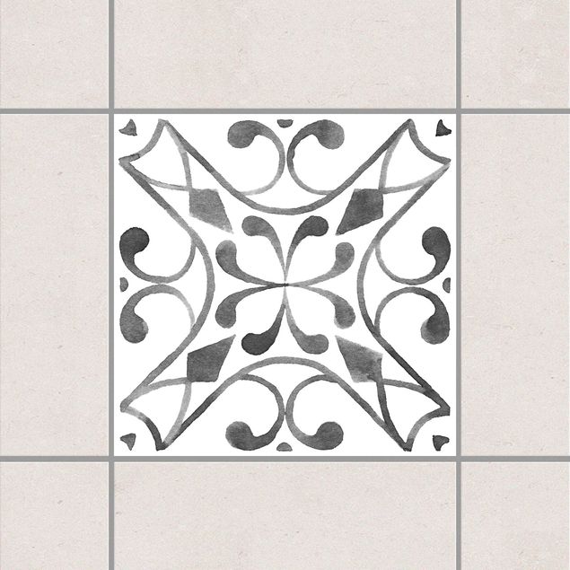 Fliesenaufkleber - Muster Grau Weiß Serie No.3