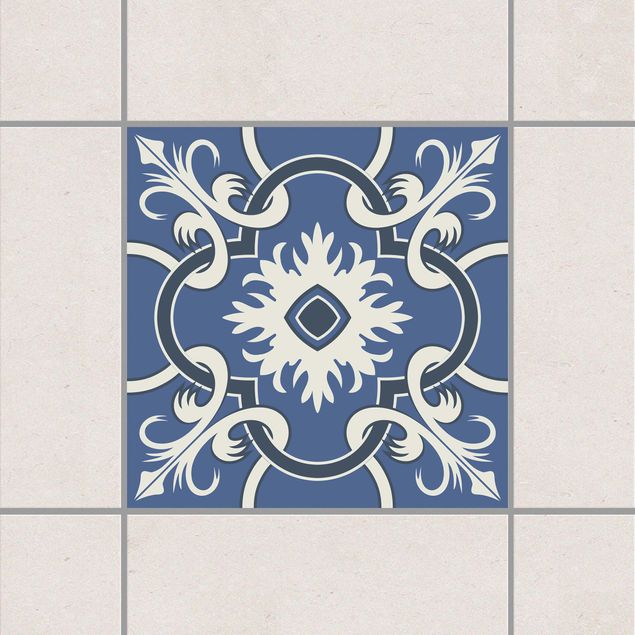 Fliesenaufkleber - Traditionelle spanische Keramikfliese Blau