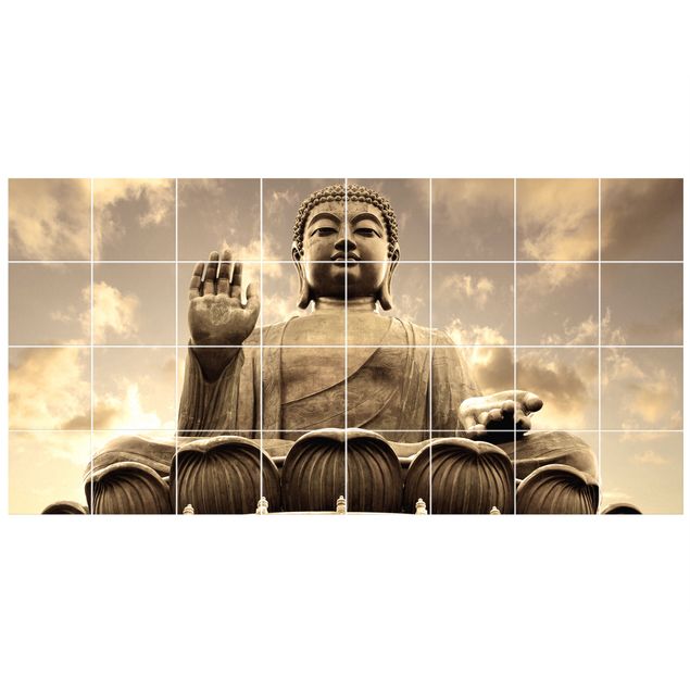 Fliesenbild - Großer Buddha Sepia