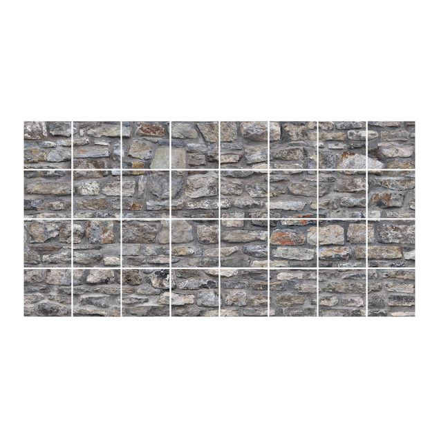 Fliesenbild - Naturstein Tapete Alte Steinmauer