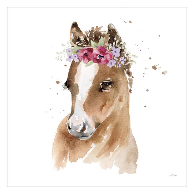 Fototapete - Florales Pony