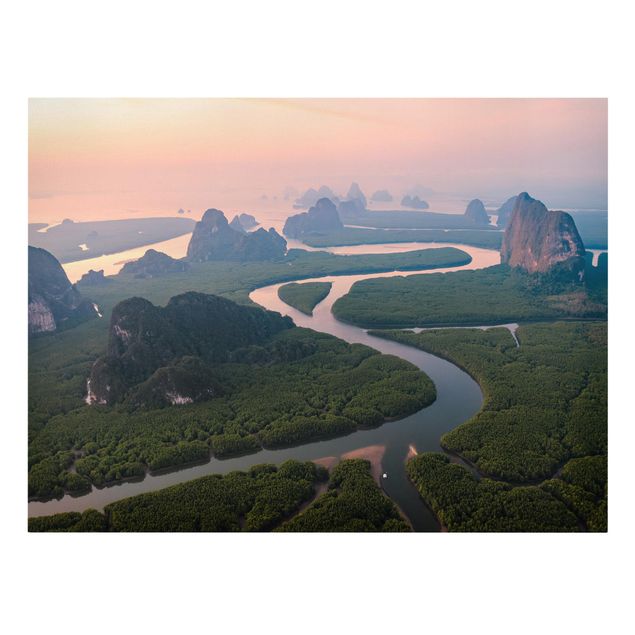 Leinwandbild - Flusslandschaft in Thailand - Querformat 4:3