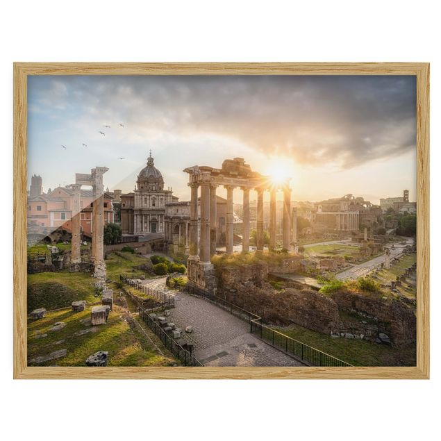 Bild mit Rahmen - Forum Romanum bei Sonnenaufgang - Querformat