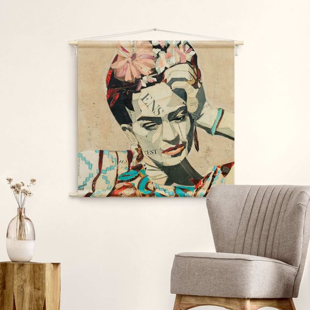 Wandtuch Kunst Frida Kahlo - Collage No.1