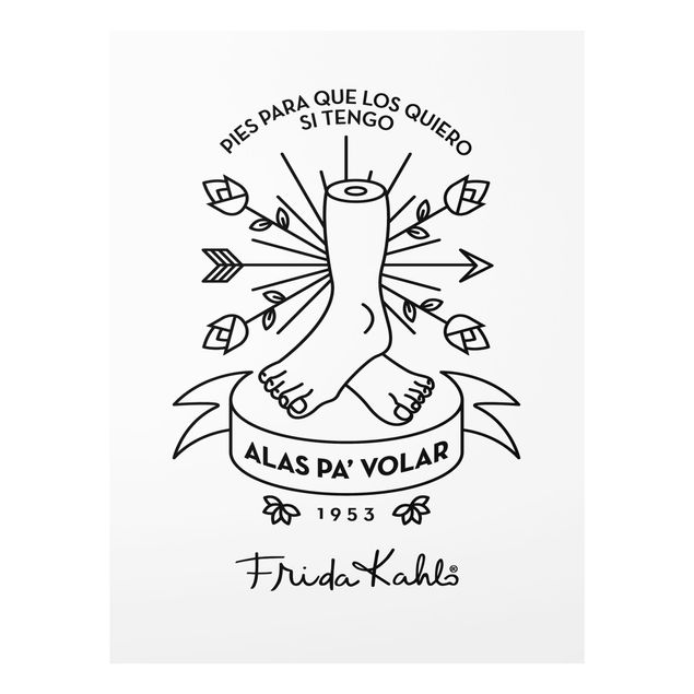 Glasbild - Frida Kahlo Alas pa´ Volar - Hochformat