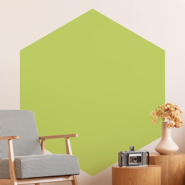 Hexagon Mustertapete selbstklebend - Frühlingsgrün