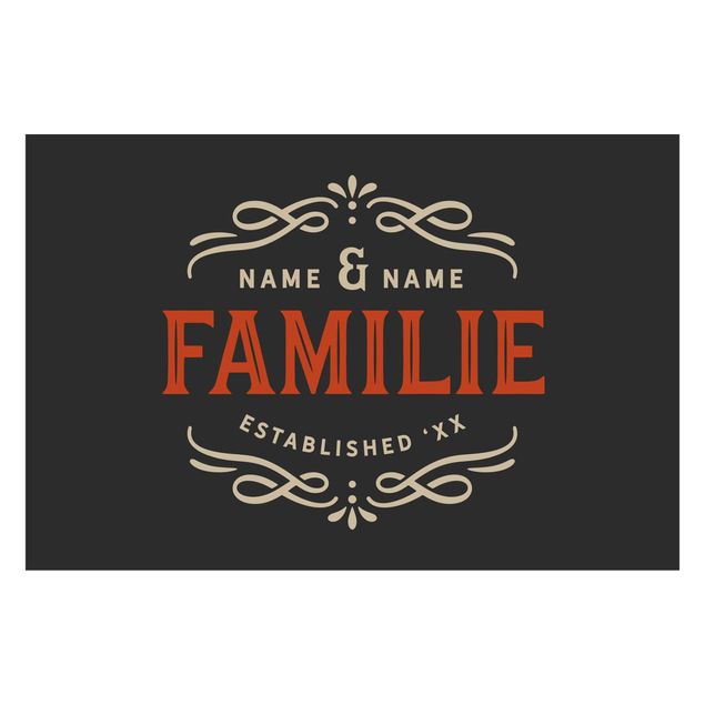 Fußmatte + Name - Vintage-Logo Wunschname