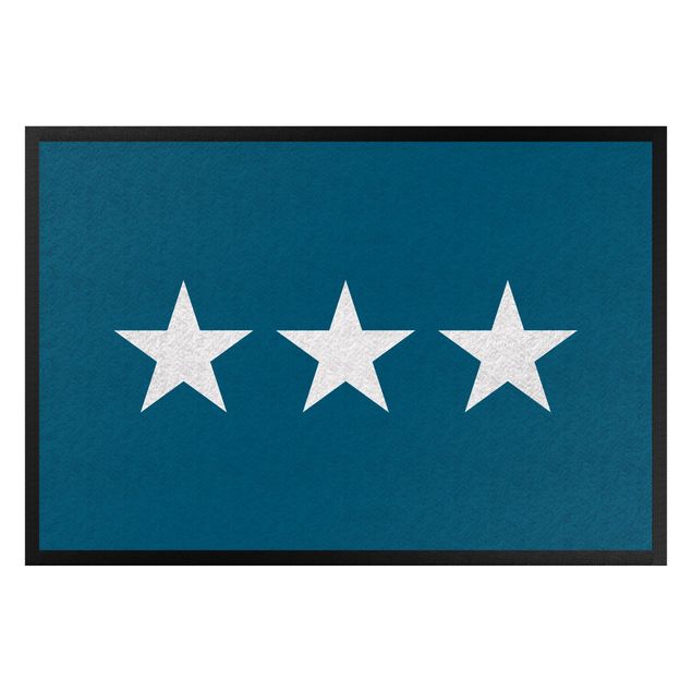 Teppich modern Drei Sterne blau