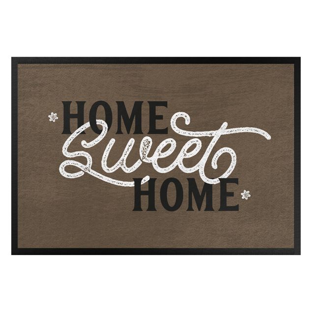 Moderner Teppich Home sweet home shabby brown