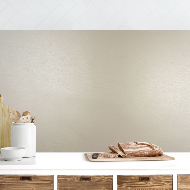 Küchenrückwand 3D-Struktur - Gebürstetes Perlmutt-Weiß