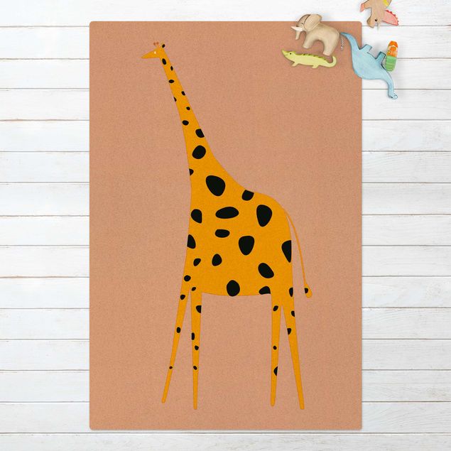 kleiner Teppich Gelbe Giraffe